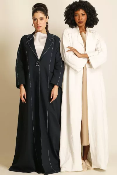 عباية لينين أوف وايت 079