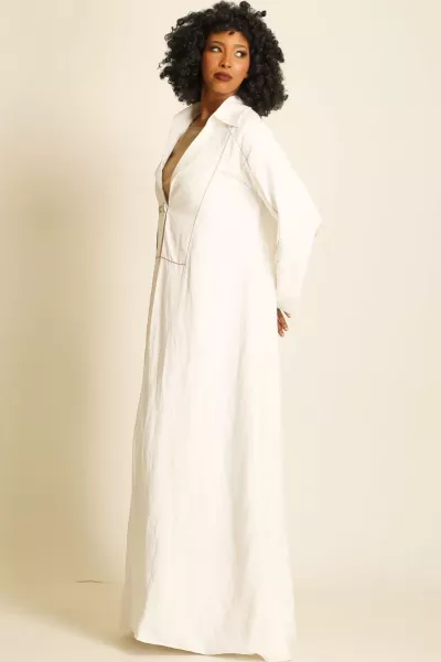 عباية لينين أوف وايت 079