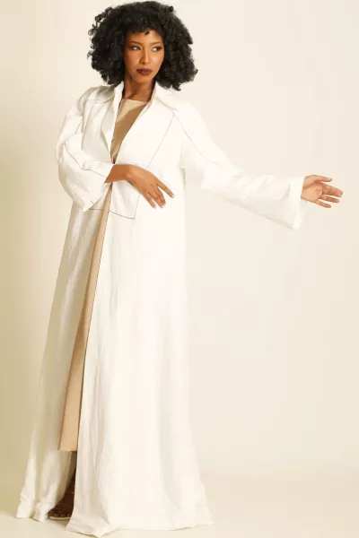 عباية لينين أوف وايت 079