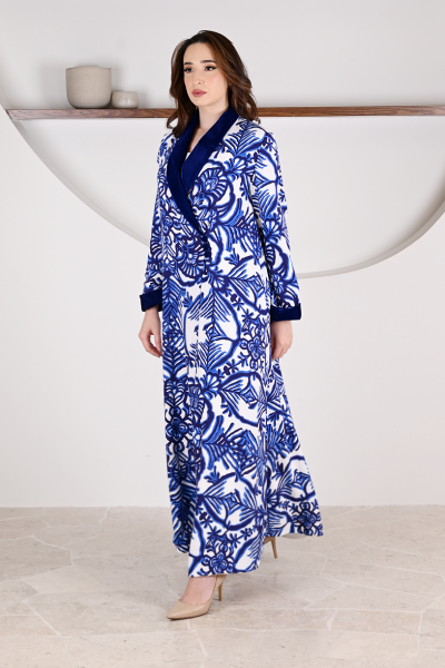 عباية 01063 عباية بليزر من قماش رايون مطبوع