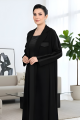 عباية كريب أسود مع جاكار 01012