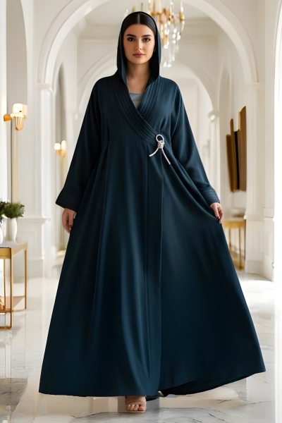 عباية كريب ناعم أخضر داكن 064