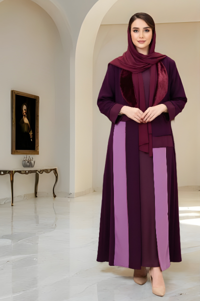 عباية كريب مع مخمل 01034 عباية كريب مع مخمل 01034