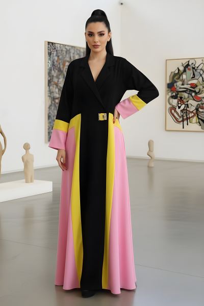 عباية كريب ناعم ملونة 073 عباية كريب ناعم ملونة 073