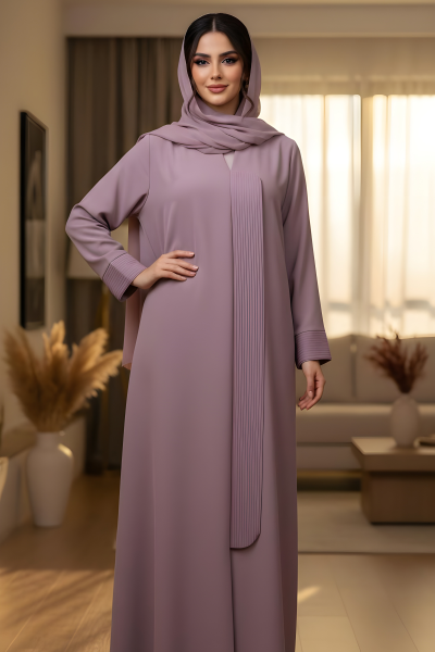 عباية كريب لون موڤ داكن 01077