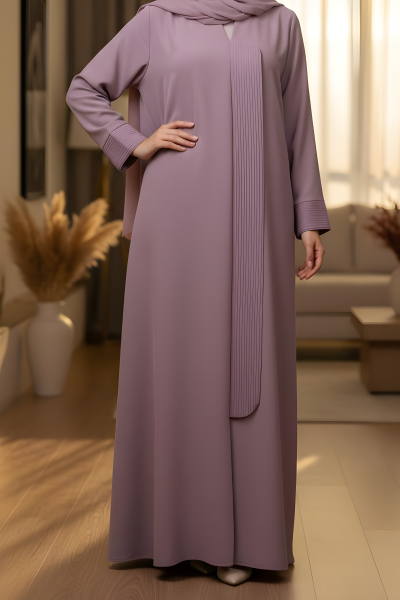 عباية كريب لون موڤ داكن 01077