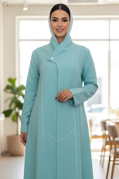 عباية لينين تركواز 087 عباية لينين تركواز 087