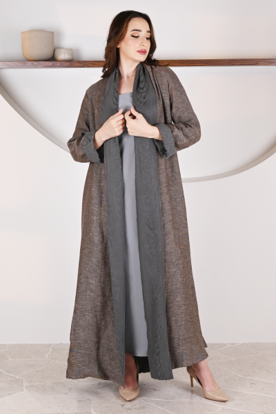 عباية 01051 عباية قابلة للعكس حرير منقوش  عباية 01051 عباية قابلة للعكس حرير منقوش