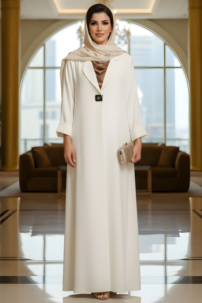 عباية لينين أوف وايت 046