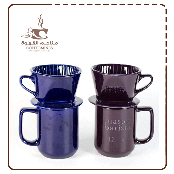 طقم V60 سيراميك قمع و كوب اسود - مقاس 300 مل | MG066 طقم V60 سيراميك قمع و كوب اسود - مقاس 300 مل | MG066