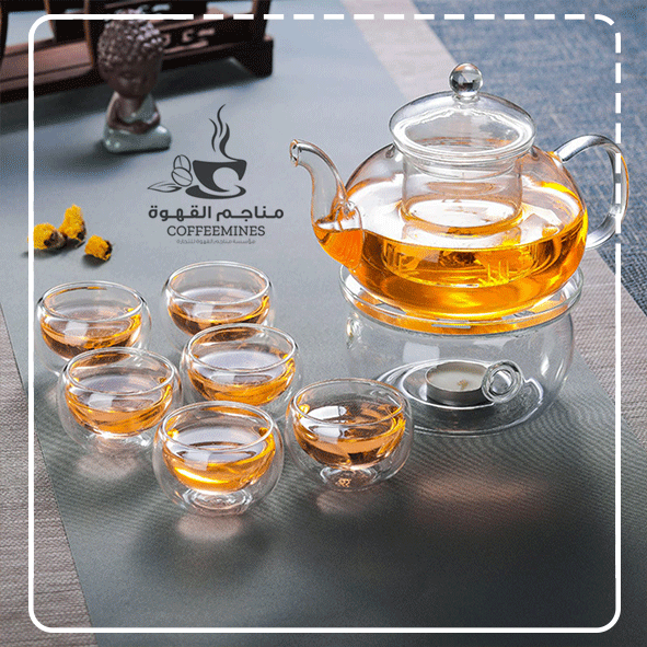 طقم إبريق شاي زجاج مزدوج - MG071 طقم إبريق شاي زجاج مزدوج - MG071