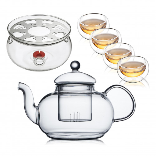 طقم إبريق شاي زجاج مزدوج - MG071 طقم إبريق شاي زجاج مزدوج - MG071