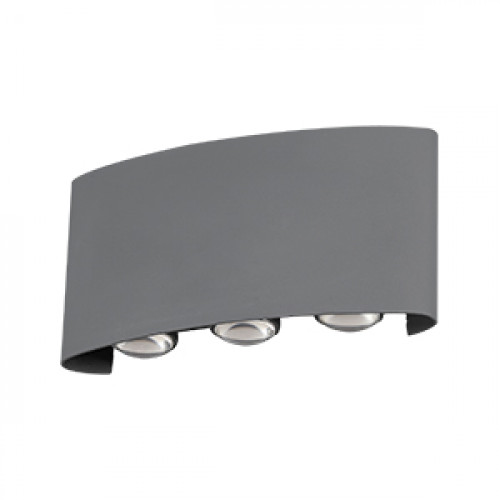 وحدة انارة جدارية اتجاهين 3+3 وات - جسم رمادي غامق