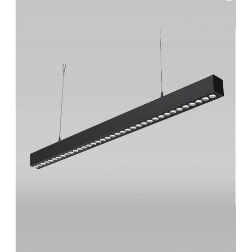وحدة انارة خطية معلقة 120 سم 50 وات مع مانع توهج جسم أسود 