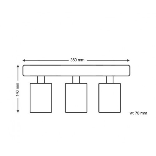 جهاز إنارة سقفي موجه ثلاثي أبيض بدون لمبة - مناسب للمبات GU10 جهاز إنارة سقفي موجه ثلاثي أبيض بدون لمبة - مناسب للمبات GU10