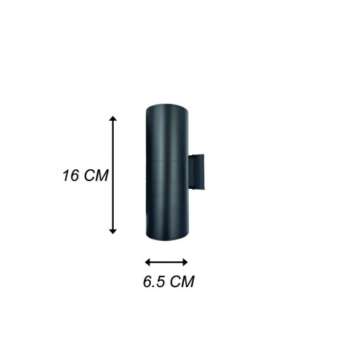 وحدة انارة سفلية علوية مقاس 160*65 أسود مع امكانية تركيب سبوت GU10 عدد 2