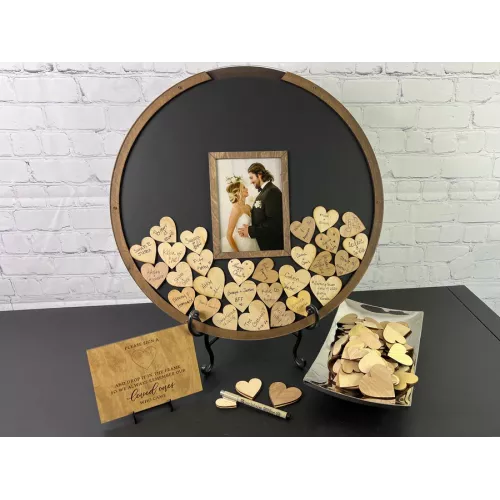 طارة أمنيات دائري خشب اسود مع صورة طارة أمنيات دائري خشب اسود مع صورة