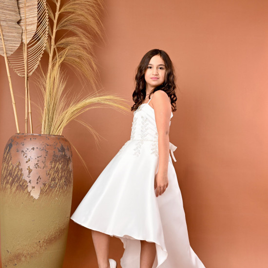 فستان بناتي سهرة ذيل بتطريز انيق - 815