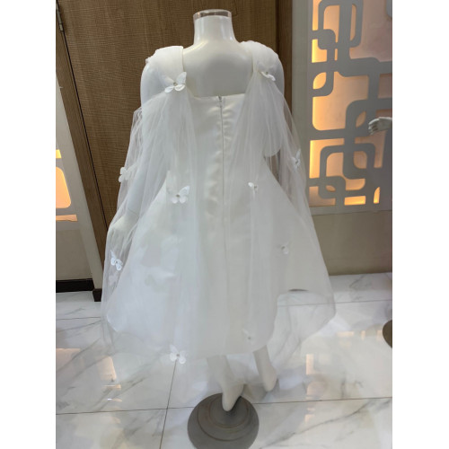 فستان بناتي سهرة لونين فراشات وذيل - M3565
