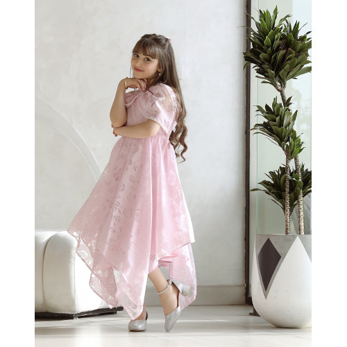 فستان بناتي زهري بتصميم ساحر يهبل - Mk2501012