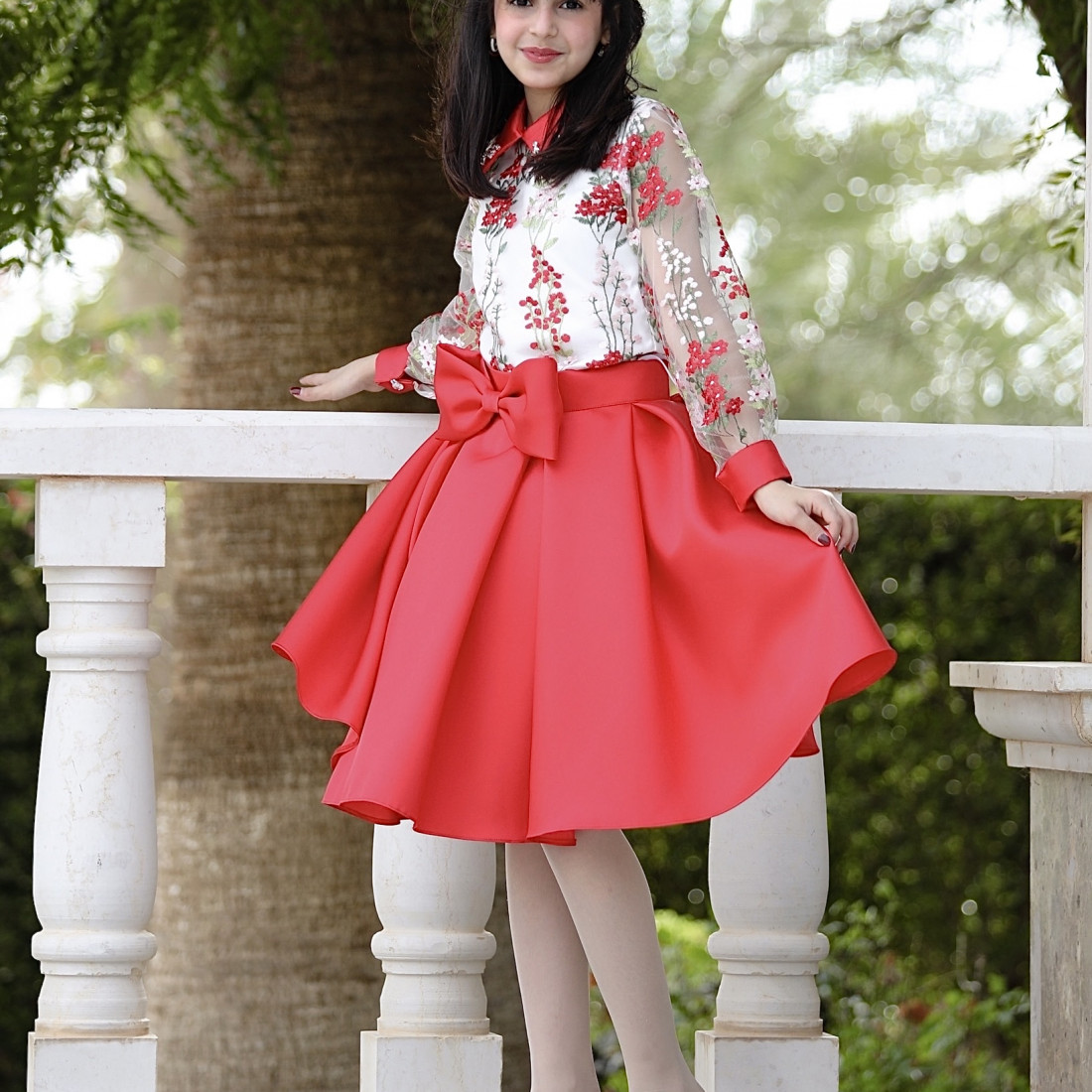 تيور بناتي أحمر مشجر - m3658