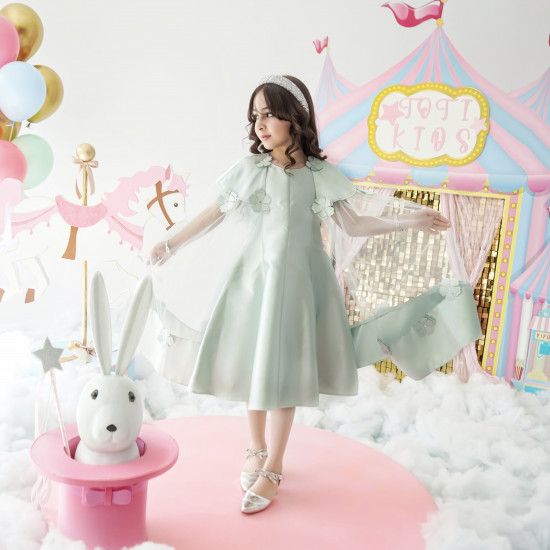 فستان بناتي فراشة تفاحي - m3626