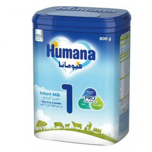 هيومانا 1، حليب أطفال من 0 - 6 أشهر - 800 جم هيومانا 1، حليب أطفال من 0 - 6 أشهر - 800 جم