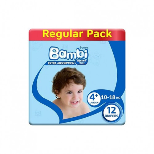 بامبي مقاس (4 بلس) عبوة صغيرة 12 حفاضة
