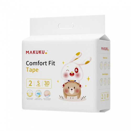 حفاضات ماكوكو كمفورت فيت - للحماية والراحة طوال اليوم مقاس (2) 30 حفاض