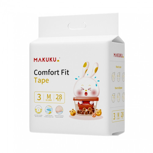 حفاضات ماكوكو كمفورت فيت - للحماية والراحة طوال اليوم مقاس (3) 28 حفاض