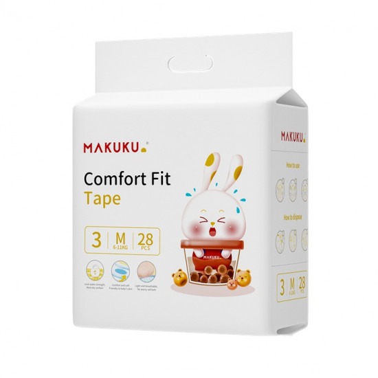 حفاضات ماكوكو كمفورت فيت - للحماية والراحة طوال اليوم مقاس (3) 28 حفاض حفاضات ماكوكو كمفورت فيت - للحماية والراحة طوال اليوم مقاس (3) 28 حفاض