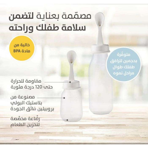 بيجون رضاعة بلاستيك بمعلقة للفطم 120 مل P329 D328