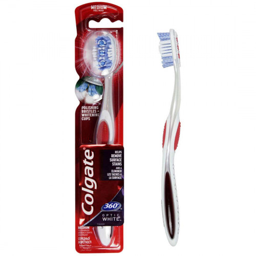 كولجيت فرشاة اسنان 360 تبييض متوسطة النعومة كولجيت فرشاة اسنان 360 تبييض متوسطة النعومة
