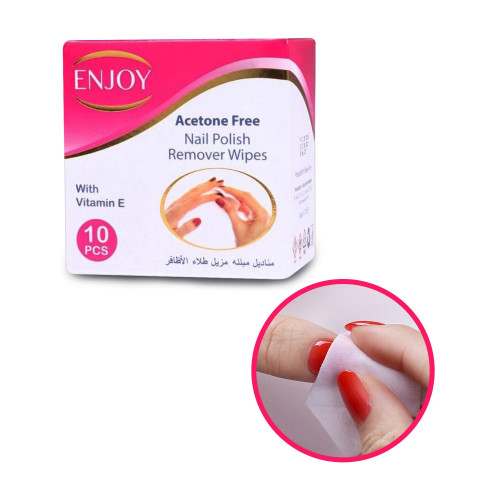 انجوي استون مناديل لازالة طلاء الاظافر 10 قطع انجوي استون مناديل لازالة طلاء الاظافر 10 قطع