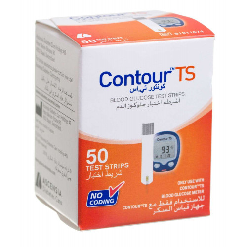 كونتور تى اس شرائط قياس السكر في الدم 50 قطعة