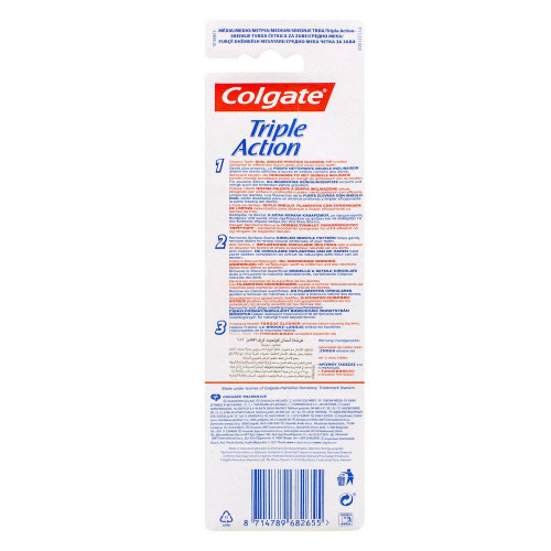 كولجيت فرشاة اسنان تربل اكشن متوسطة النعومة قطعتان كولجيت فرشاة اسنان تربل اكشن متوسطة النعومة قطعتان