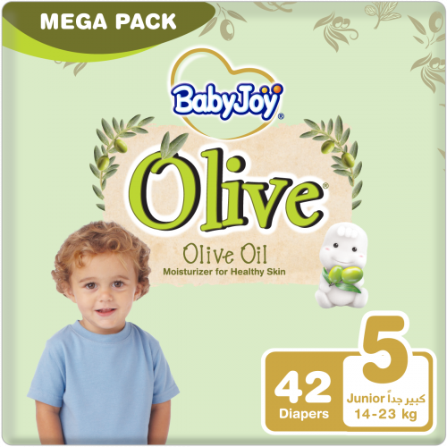 بيبي جوي زيتون مقاس(5) ميجا 14 - 25 كجم 42 حفاضة