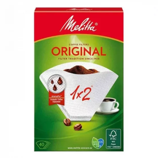 ميليتا فلتر تقطير 1×2 للقهوة 40 قطعة اوريجنال ميليتا فلتر تقطير 1×2 للقهوة 40 قطعة اوريجنال