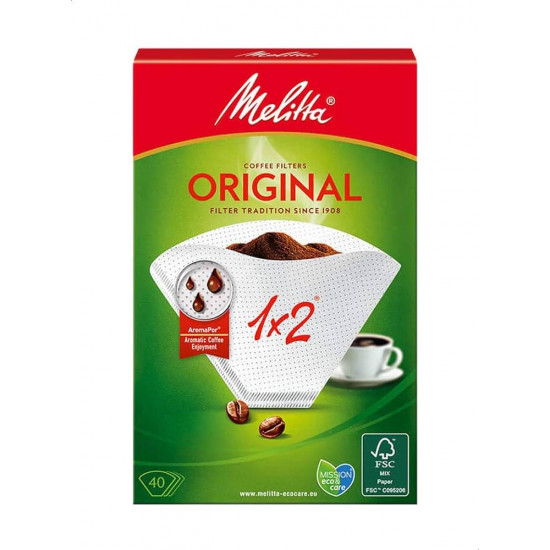 ميليتا فلتر تقطير 1×2 للقهوة 40 قطعة اوريجنال ميليتا فلتر تقطير 1×2 للقهوة 40 قطعة اوريجنال