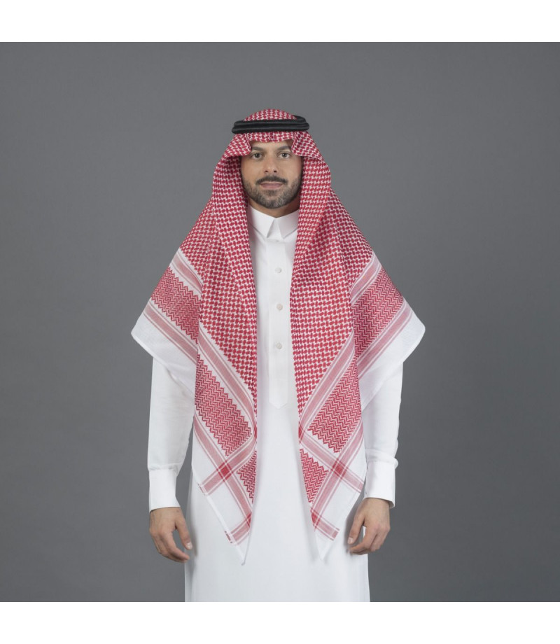 شماغ البسام بريز أحمر غامق  شماغ البسام بريز أحمر غامق