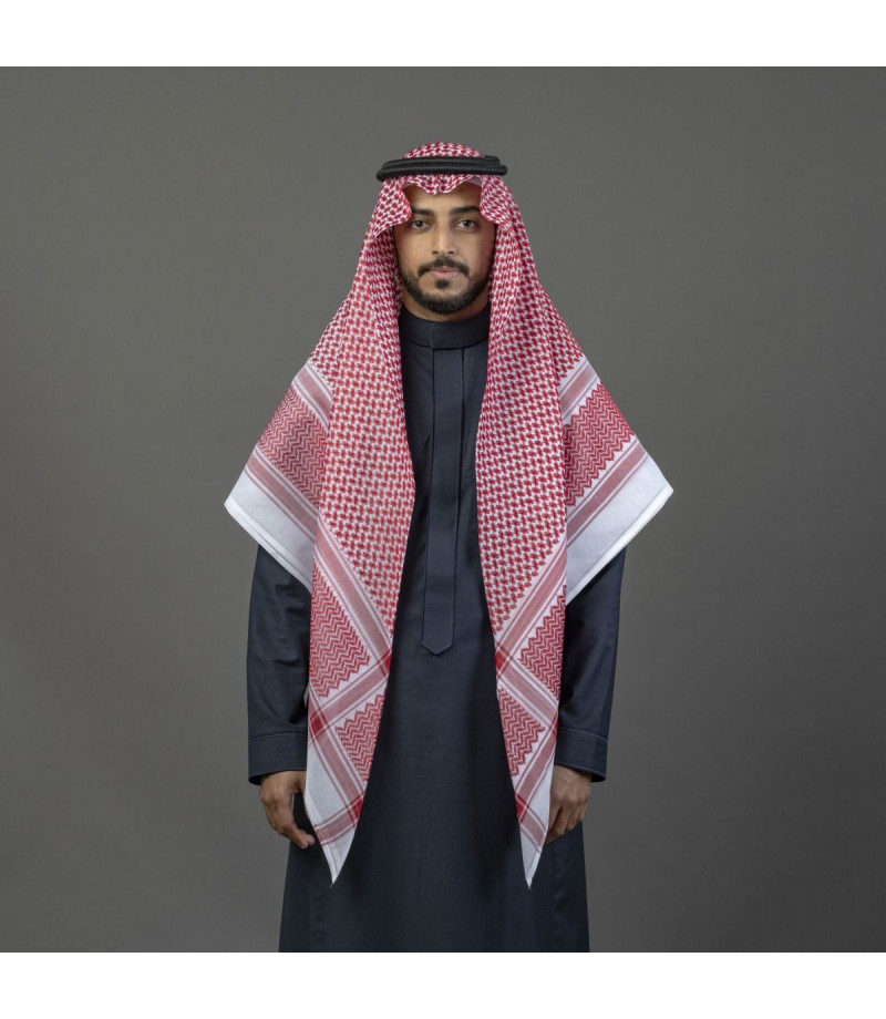 شماغ بيسك إنجليزي أحمر غامق - أناقة وجودة عالية شماغ بيسك إنجليزي أحمر غامق - أناقة وجودة عالية