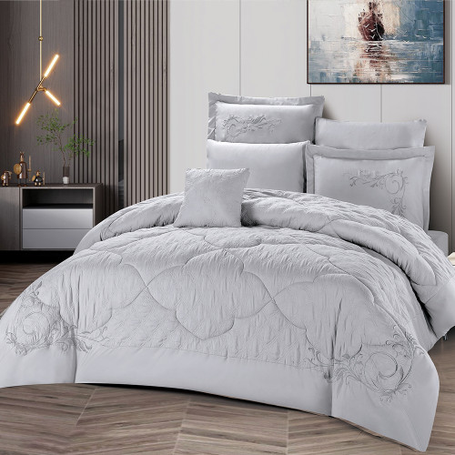 مفرش سرير 7 قطع نفرين رصاصي