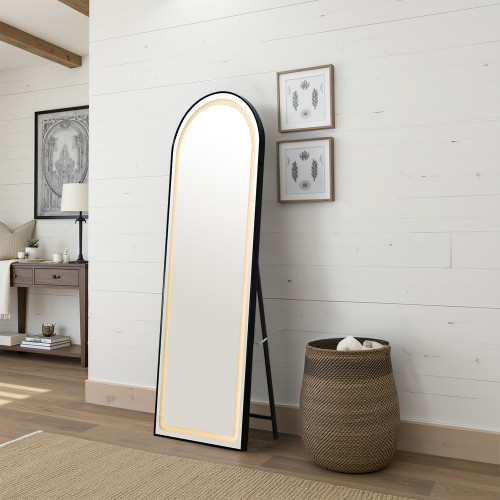 مرآة استاند مضيئة بإطار أسود 170×60 سم مرآة استاند مضيئة بإطار أسود 170×60 سم