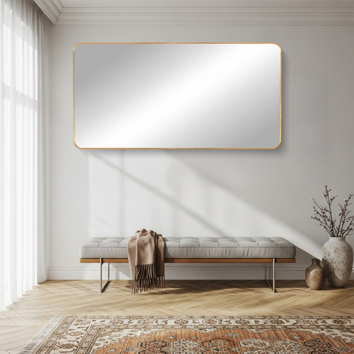 مرآة ديكور حائط بإطار ذهبي 80×160سم