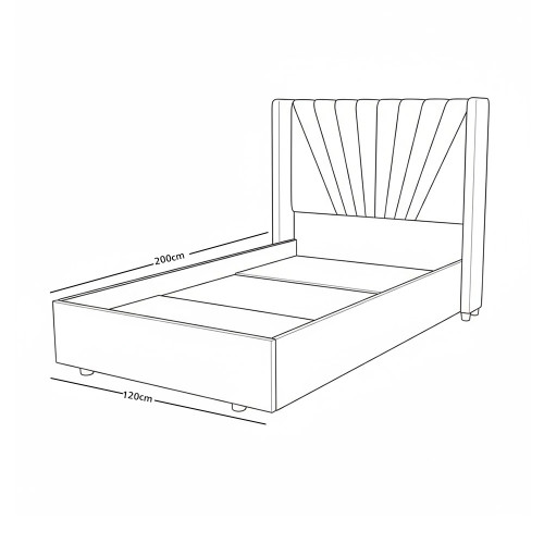 سرير خشبي بتنجيد مخملي فاخر 120×200سم سرير خشبي بتنجيد مخملي فاخر 120×200سم