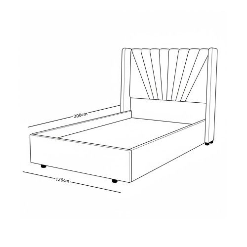 سرير خشبي بتنجيد مخملي فاخر 120×200سم سرير خشبي بتنجيد مخملي فاخر 120×200سم