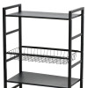 وحدة رفوف متحركة معدنية 4 أدوار أسود