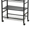 وحدة رفوف متحركة معدنية 4 أدوار أسود