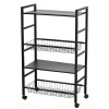 وحدة رفوف متحركة معدنية 4 أدوار أسود