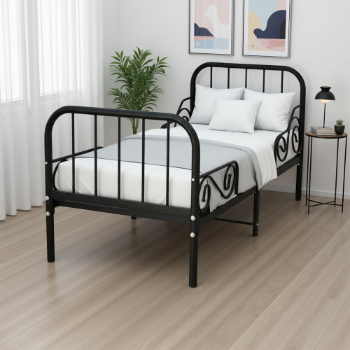 سرير معدني أسود 170X80 سم سرير معدني أسود 170X80 سم